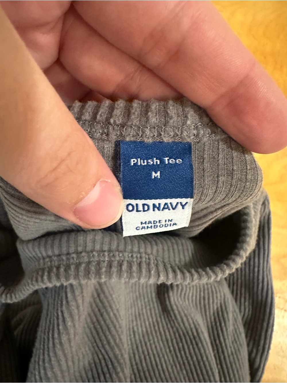 Old Navy Plus Ribbed Knit Long-Sleeve Tee Gray Medium - Picture 3 of 5